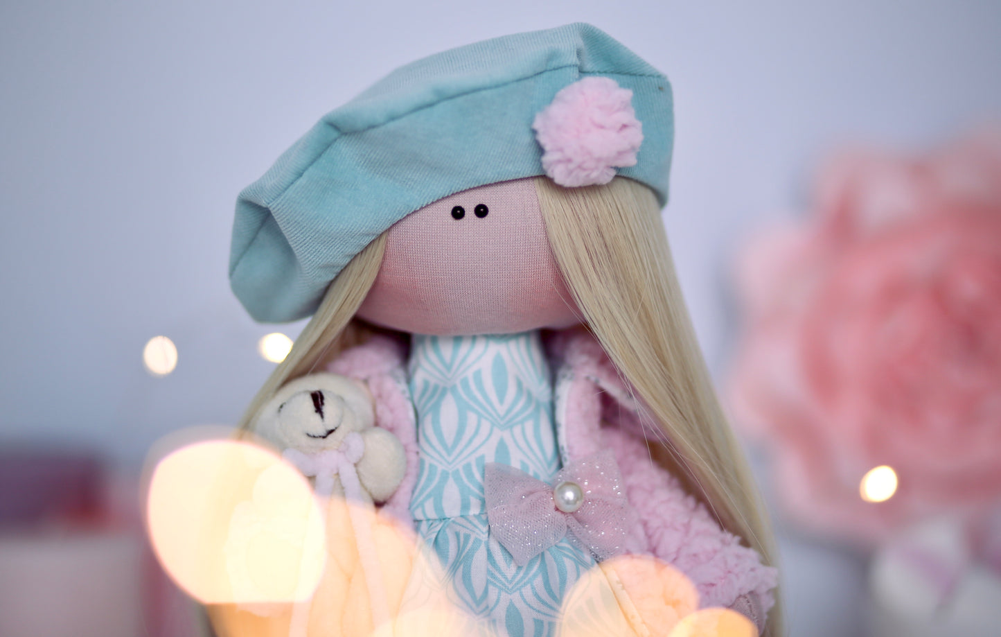 Molly doll with blue beret